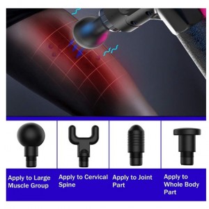 Pribadong Label Electric Muscle Massage Gun Deep Tissue Vibration Massage Gun Cordless5