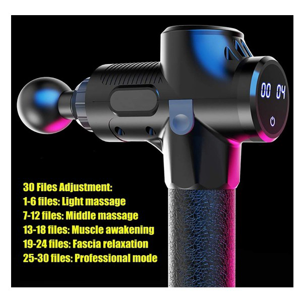 Pistola de massatge muscular elèctrica de marca privada Pistola de massatge de vibració de teixit profund sense fil8