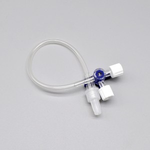 Medical disposable three way stopcock with extension tube plastic 3 way valve